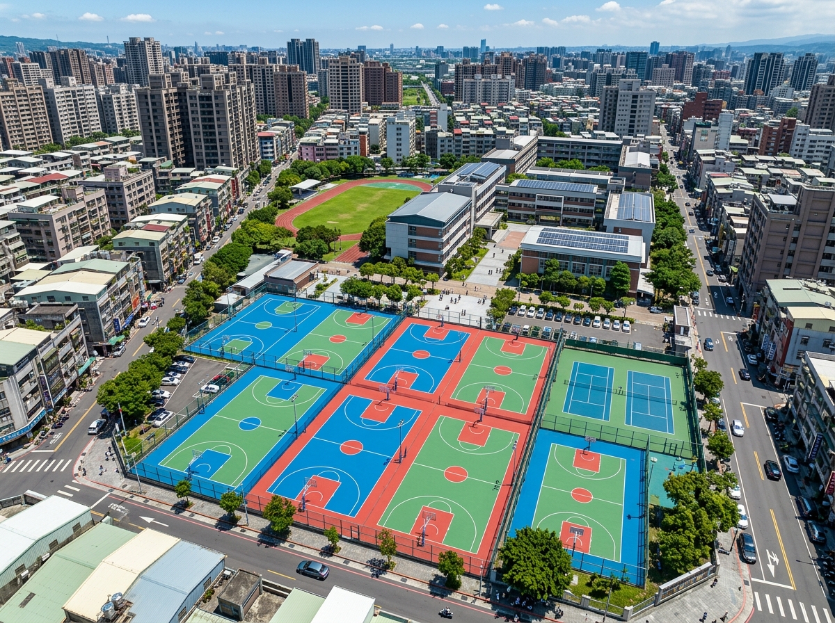 贺州市塑胶颗粒硅PU篮球场 - 一站式服务